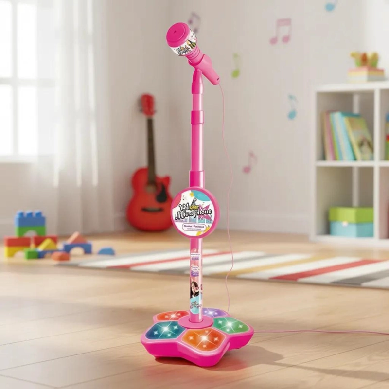 MICROFONO MUSICAL INFANTIL CON SOPORTE AJUSTABLE Y EFECTOS - 2