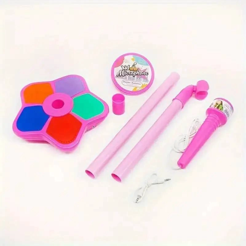 MICROFONO MUSICAL INFANTIL CON SOPORTE AJUSTABLE Y EFECTOS - 4