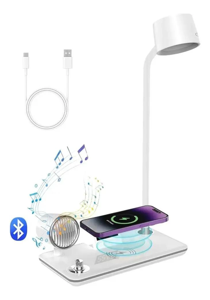 LAMPARA DE ESCRITORIO MULTIFUNCIONAL CON CARGA INALAMBRICA Y BLUETOOTH - 2