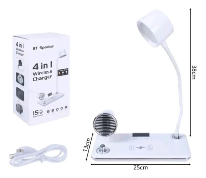 LAMPARA DE ESCRITORIO MULTIFUNCIONAL CON CARGA INALAMBRICA Y BLUETOOTH - 3