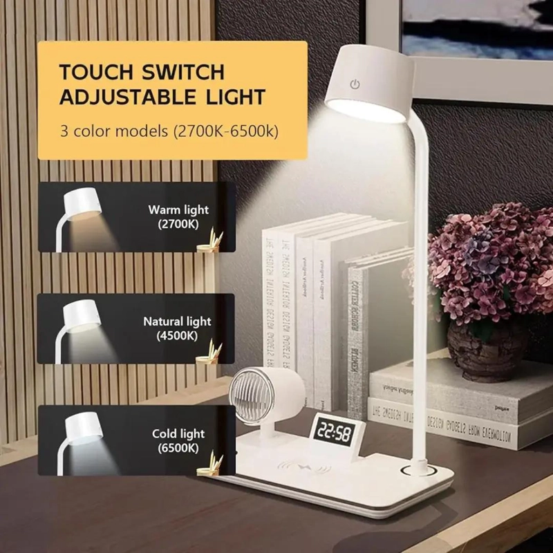 LAMPARA DE ESCRITORIO MULTIFUNCIONAL CON CARGA INALAMBRICA Y BLUETOOTH - 6