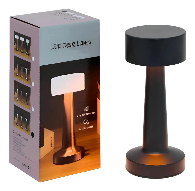 LAMPARA VELADOR LED RECARGABLE TACTIL CON 3 INTENSIDADES - 3