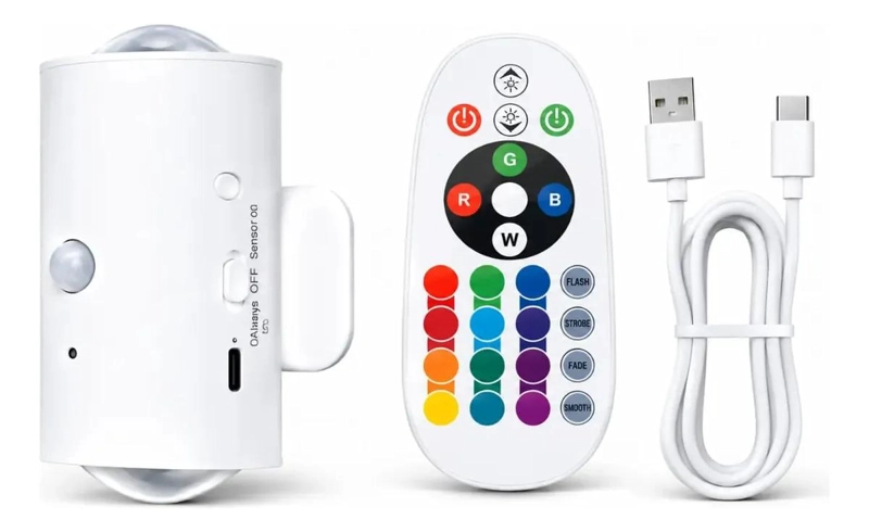 LAMPARA LED RGB RECARGABLE CON SENSOR Y CONTROL REMOTO - 1