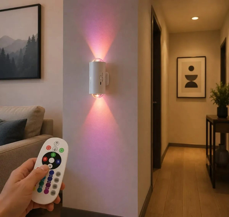 LAMPARA LED RGB RECARGABLE CON SENSOR Y CONTROL REMOTO - 3