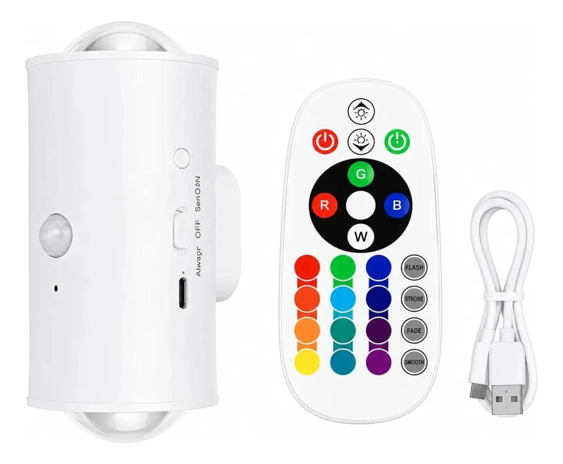 LAMPARA LED RGB RECARGABLE CON SENSOR Y CONTROL REMOTO - 5