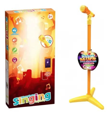 MICROFONO INFANTIL CON SOPORTE AJUSTABLE Y LUCES DIVERTIDAS - 2