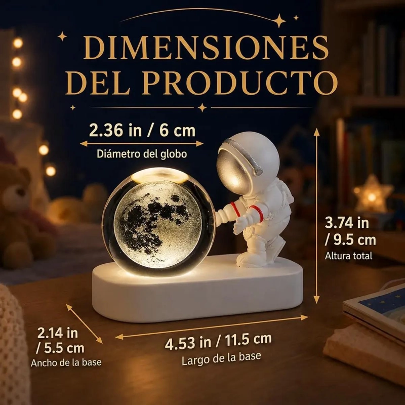 LAMPARA ASTRONAUTA GALAXIA LUZ LED DECORATIVA PARA HABITACIONES - 4