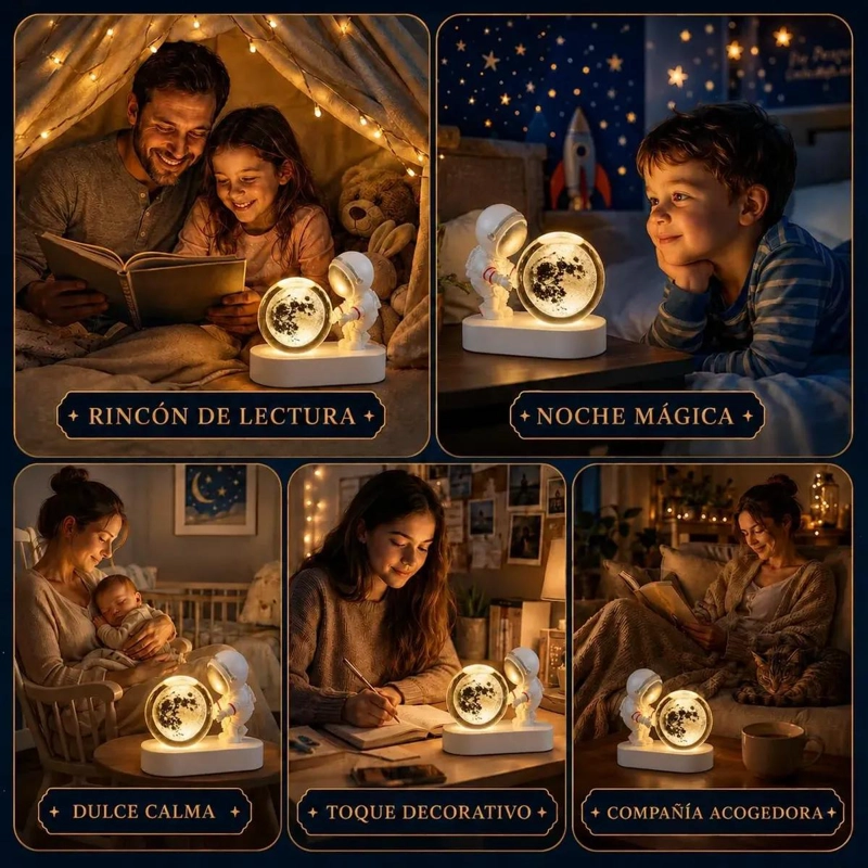 LAMPARA ASTRONAUTA GALAXIA LUZ LED DECORATIVA PARA HABITACIONES - 6