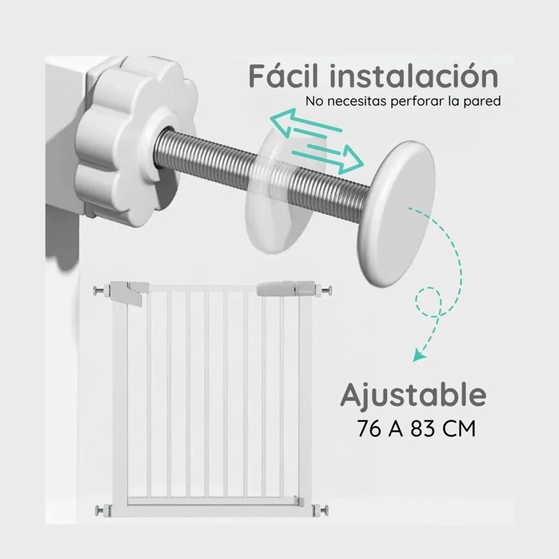 REJA DE SEGURIDAD AJUSTABLE PARA NIÑOS Y MASCOTAS COLOR BLANCO - 7