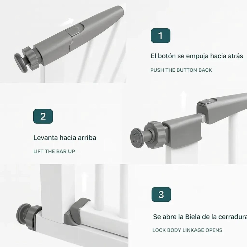 PUERTA AJUSTABLE DE SEGURIDAD PARA BEBE S Y MASCOTAS - 6