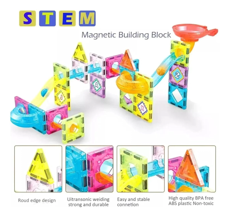 BLOQUES MAGNE TICOS DIDACTICOS 64 PIEZAS PARA NIÑOS - 3