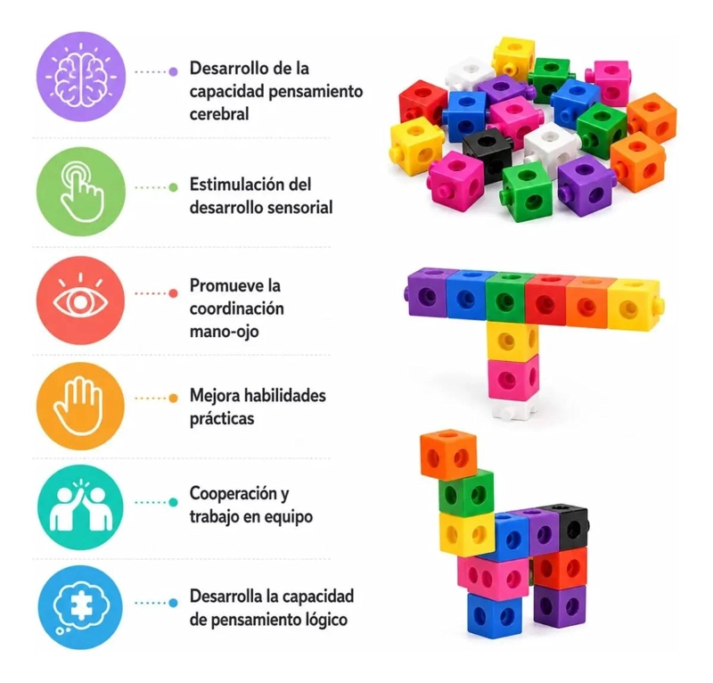 CUBOS DE ENCAJE UNIFIX 200 PIEZAS PARA APRENDER MATEMATICAS - 3