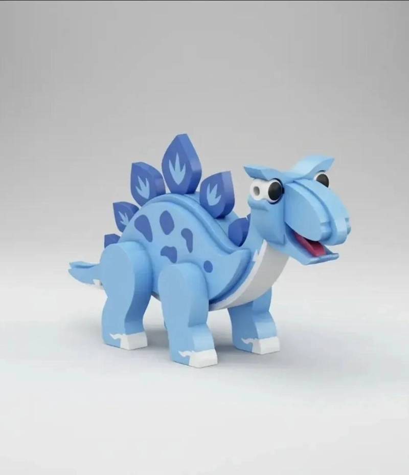 BLOQUES DE CONSTRUCCION 3D STEGOSAURUS PARA NIÑOS - 1