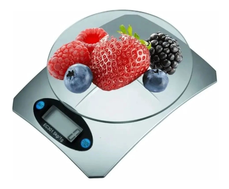 BALANZA DIGITAL DE COCINA CON CAPACIDAD HASTA 5 KILOGRAMOS Y PLATO DE VIDRIO - 2