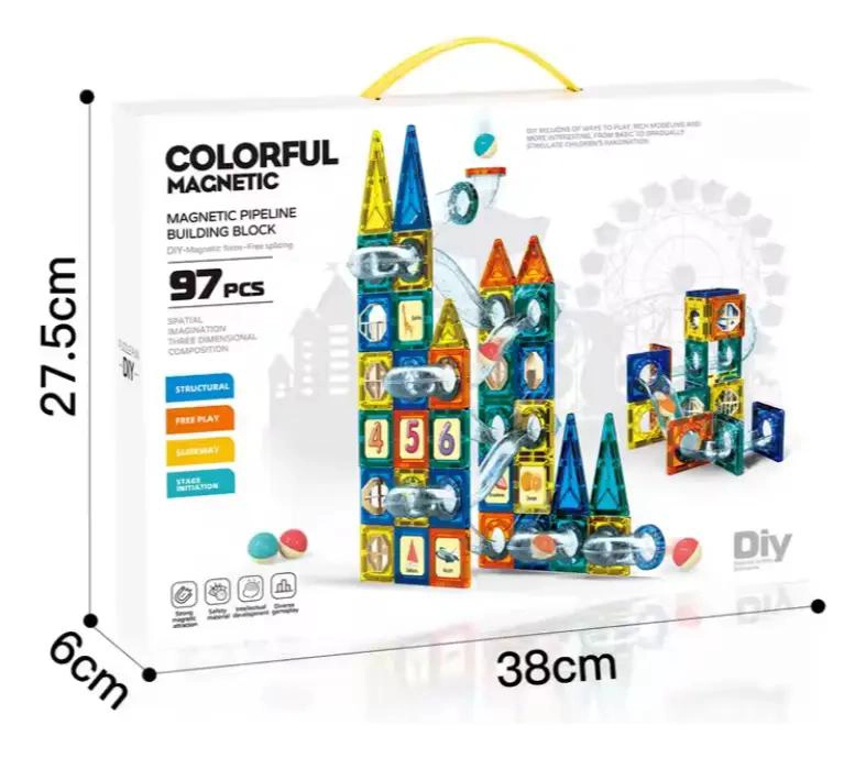 SET DE BLOQUES MAGNE TICOS 97 PIEZAS PARA CONSTRUCCION CREATIVA - 5