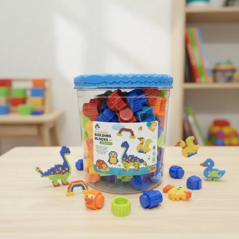 120 BLOQUES DE CONSTRUCCION EN BALDE PLASTICO PARA NIÑOS - 2