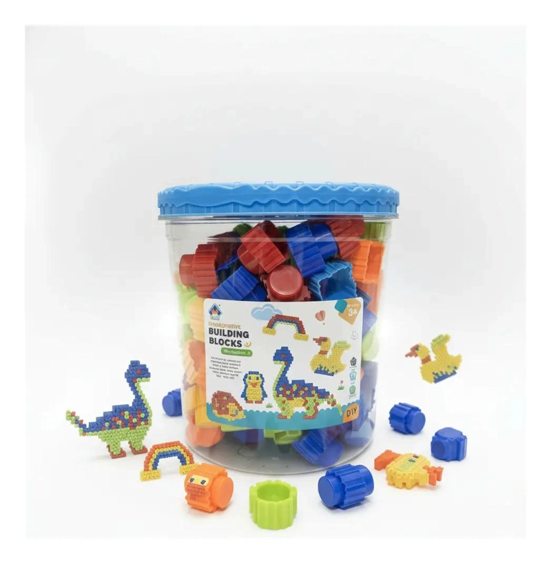 120 BLOQUES DE CONSTRUCCION EN BALDE PLASTICO PARA NIÑOS - 8