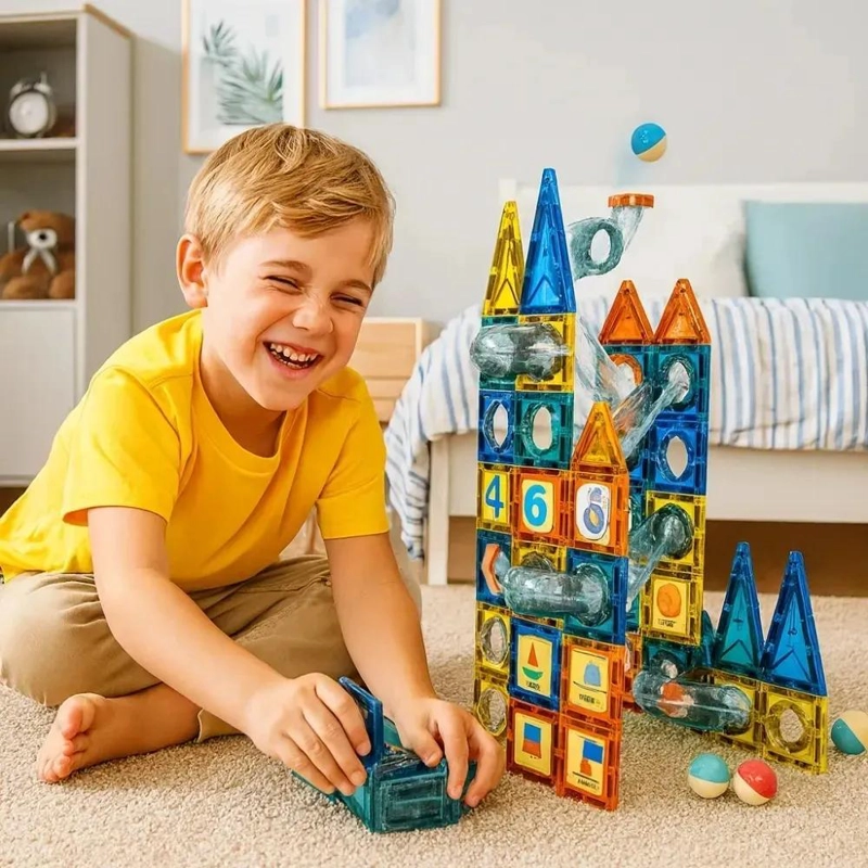 BLOQUES MAGNE TICOS DE CONSTRUCCION PARA NIÑOS DE 73 PIEZAS - 1