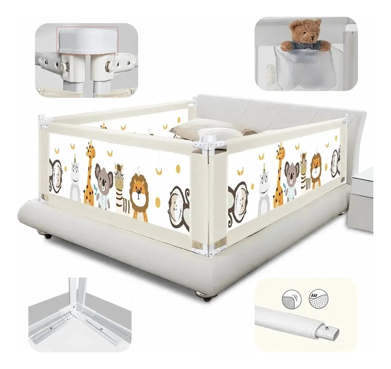 BARANDA DE CAMA PLEGABLE AJUSTABLE PARA BEBE S DE 200 CM - 1