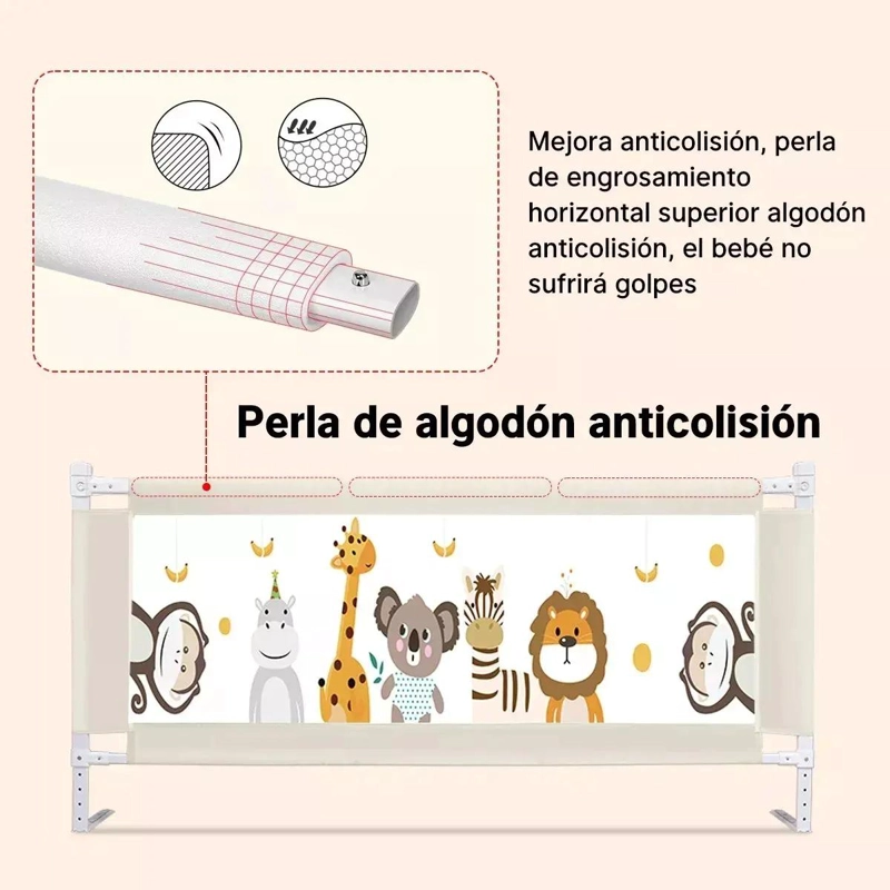 BARANDA DE CAMA PLEGABLE AJUSTABLE PARA BEBE S DE 200 CM - 3