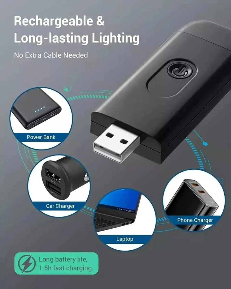 LUZ DE LECTURA RECARGABLE USB PARA CAMA Y OFICINA - 8