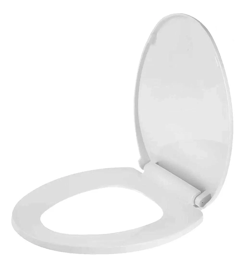 ASIENTO Y TAPA DE WC CON CIERRE LENTO BLANCA MODERNA - 1