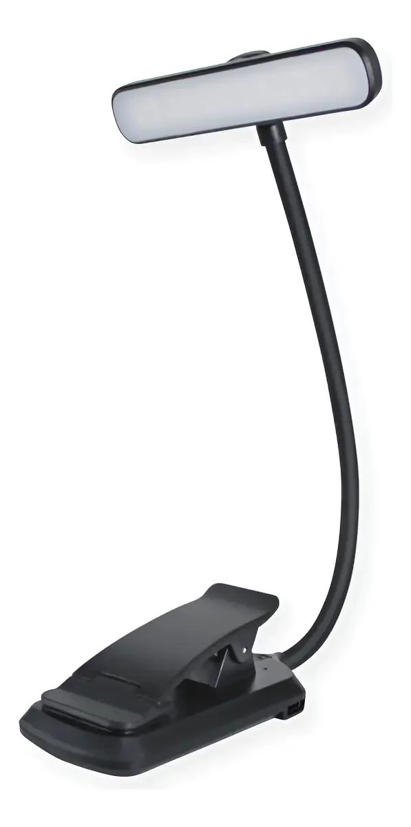 LAMPARA LED RECARGABLE CON PINZA Y CABEZAL GIRATORIO - 1