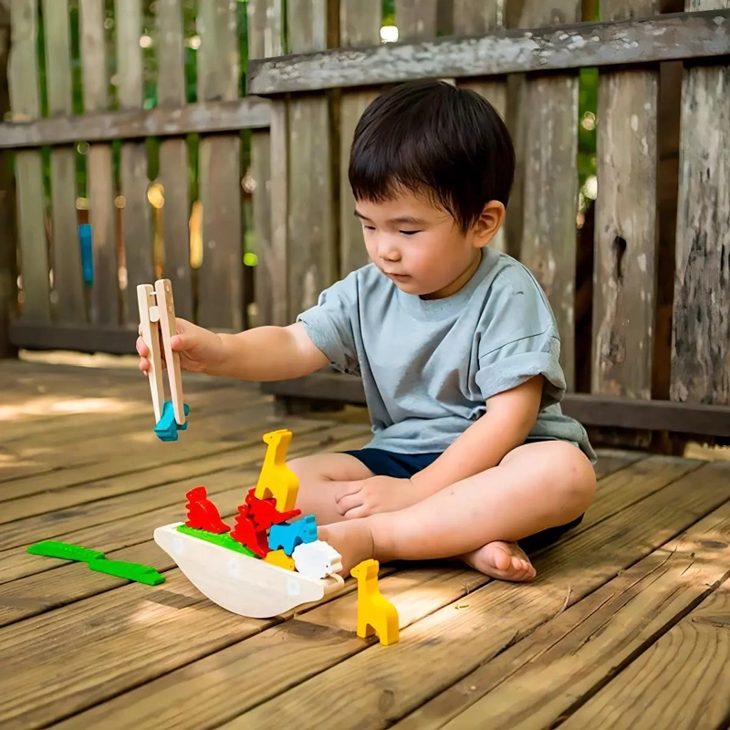 JUEGO DE EQUILIBRIO EN MADERA CON ANIMALES COLORIDOS - 3