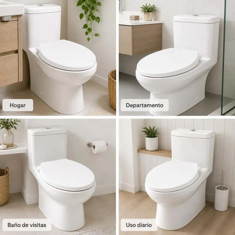 TAPA DE INODORO REDONDA AJUSTABLE 43X35 CM COLOR BLANCO - 6