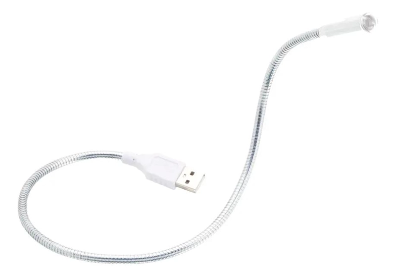LAMPARA LED USB METALICA FLEXIBLE PLATEADA PACK DE 8 - 2