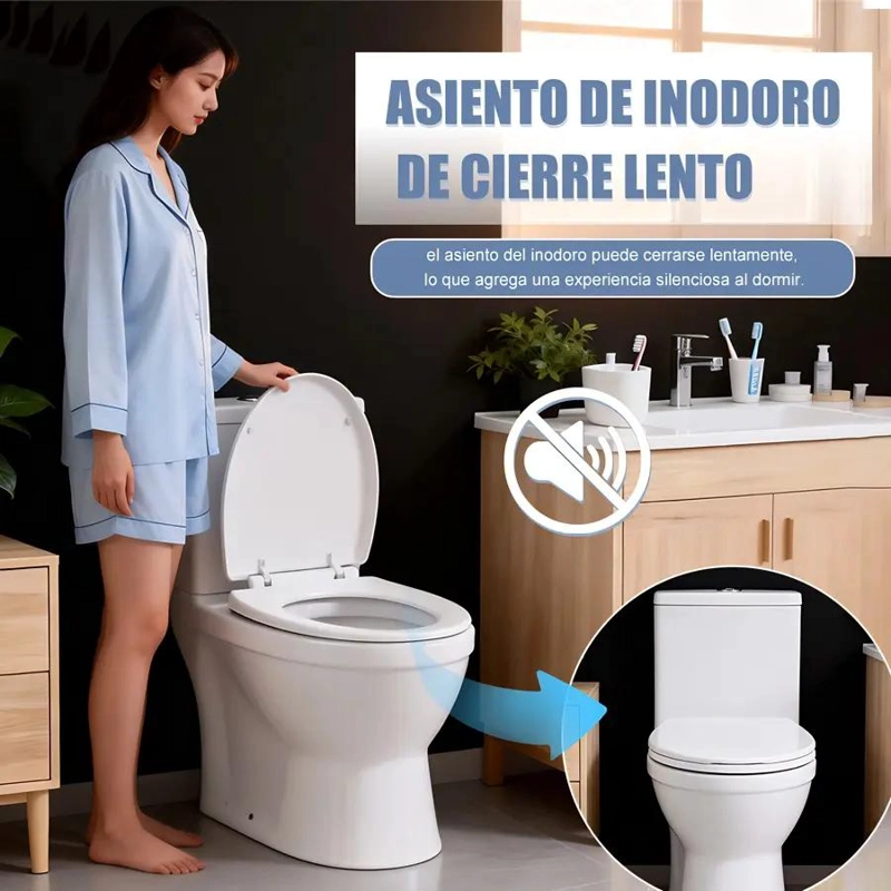 ASIENTO DE INODORO EN FORMA DE V CON CIERRE SUAVE Y ANTIDESLIZANTE - 5