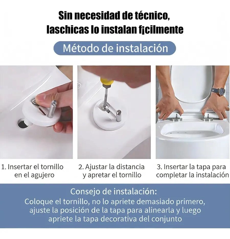 ASIENTO DE INODORO EN FORMA DE V CON CIERRE SUAVE Y ANTIDESLIZANTE - 8