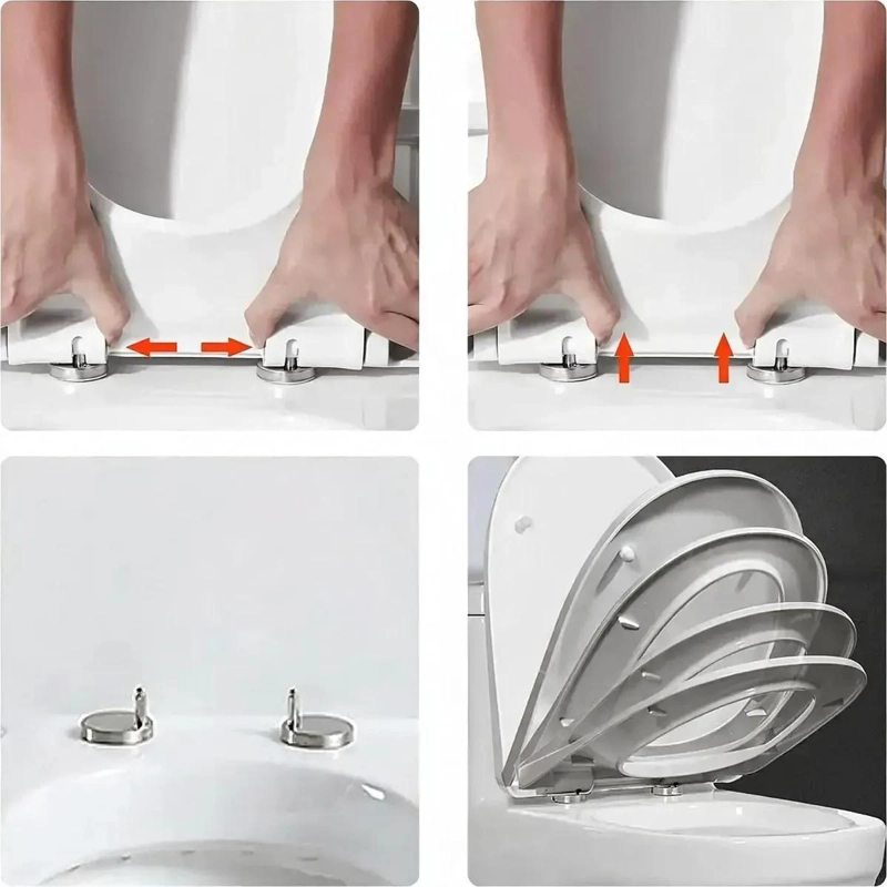 JUEGO DE 4 BISAGRAS PARA ASIENTO DE INODORO CON TORNILLOS - 5