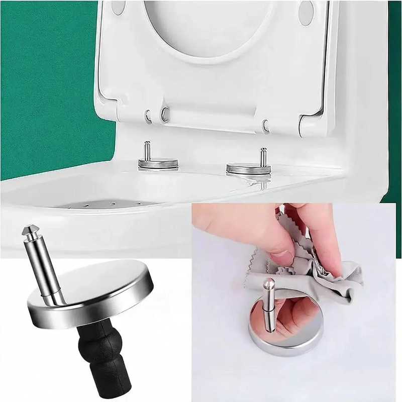 JUEGO DE 4 BISAGRAS PARA ASIENTO DE INODORO CON TORNILLOS - 7