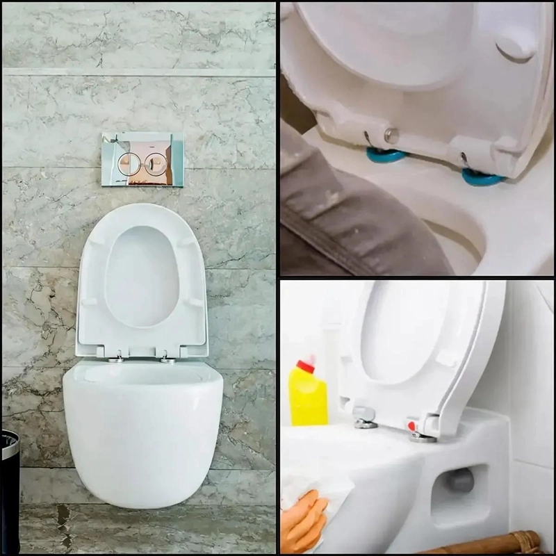 JUEGO DE 4 BISAGRAS PARA ASIENTO DE INODORO CON TORNILLOS - 8