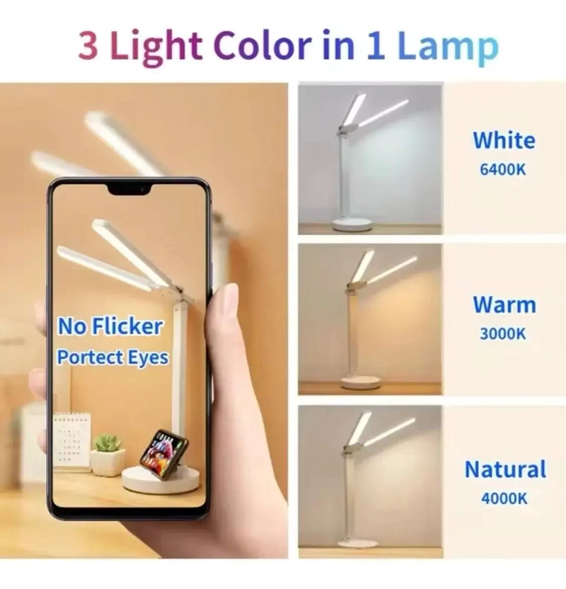 LAMPARA DE ESCRITORIO LED RECARGABLE CON PROTECCION OCULAR - 2