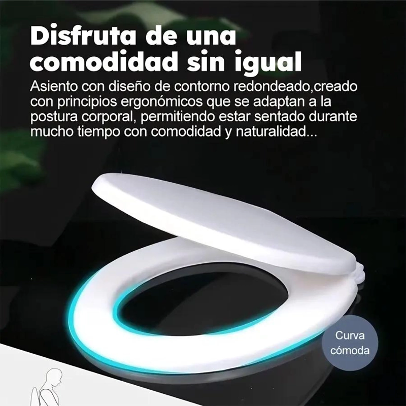 ASIENTO INODORO UNIVERSAL BLANCO CON CIERRE SUAVE Y ESTABLE - 4