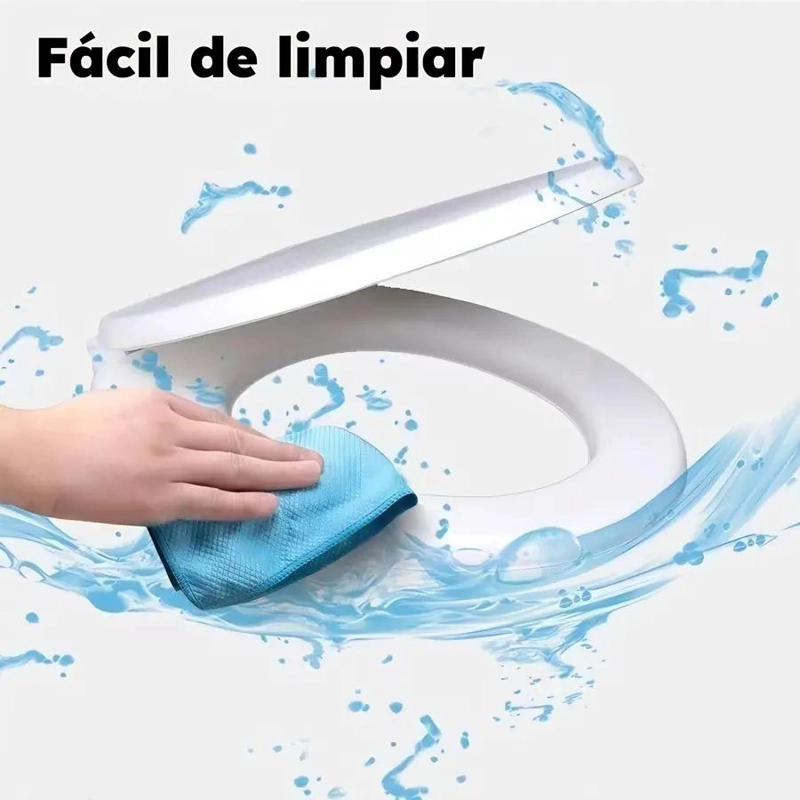 ASIENTO INODORO UNIVERSAL BLANCO CON CIERRE SUAVE Y ESTABLE - 6