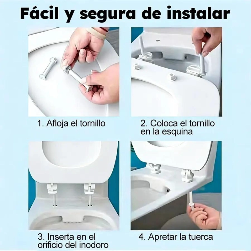 ASIENTO INODORO UNIVERSAL BLANCO CON CIERRE SUAVE Y ESTABLE - 9