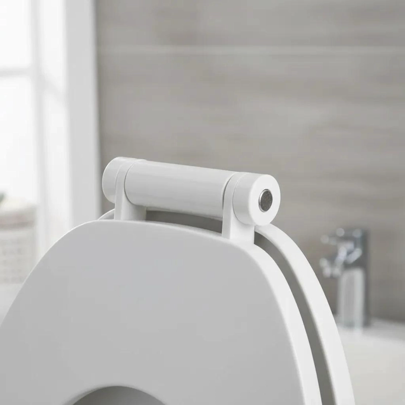 TAPA ASIENTO DE INODORO PLASTICO UNIVERSAL REDONDO BLANCO - 3
