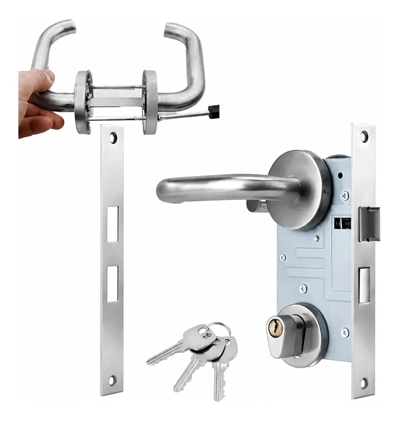 CERRADURA DE SEGURIDAD PARA PUERTAS DE EMERGENCIA DE ACERO INOXIDABLE - 1