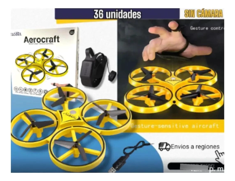 DRON CONTROL REMOTO CON ILUMINACION Y BATERIA RECARGABLE - 6