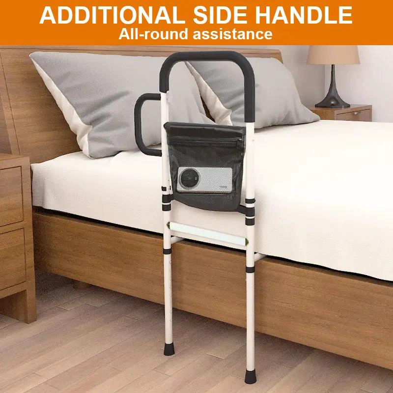 BARANDILLA AJUSTABLE PARA CAMA CON MESA Y BOLSA DE ALMACENAMIENTO - 10