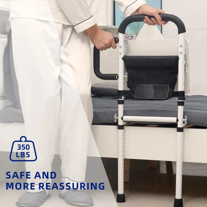 BARANDILLA AJUSTABLE PARA CAMA CON MESA Y BOLSA DE ALMACENAMIENTO - 2