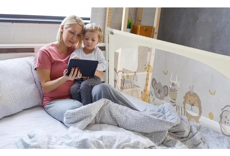 BARANDA DE SEGURIDAD PLEGABLE PARA CAMA DE BEBE  200CM - 3