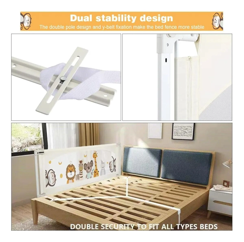 BARANDA DE SEGURIDAD PLEGABLE PARA CAMA DE BEBE  200CM - 8