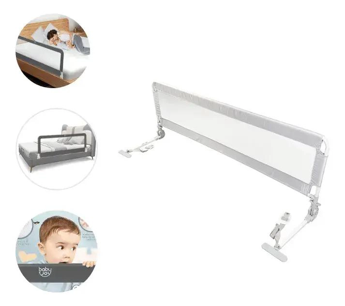 BARANDA DE CAMA SEGURIDAD BEBE  ANTICAIDAS 150X52 GRIS - 5