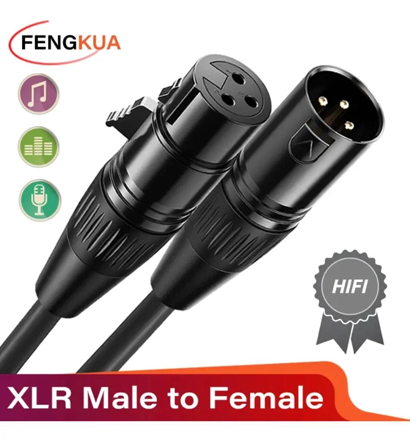 CABLE DE MICROFONO XLR MACHO A HEMBRA 3M PARA AUDIO PROFESIONAL - 10