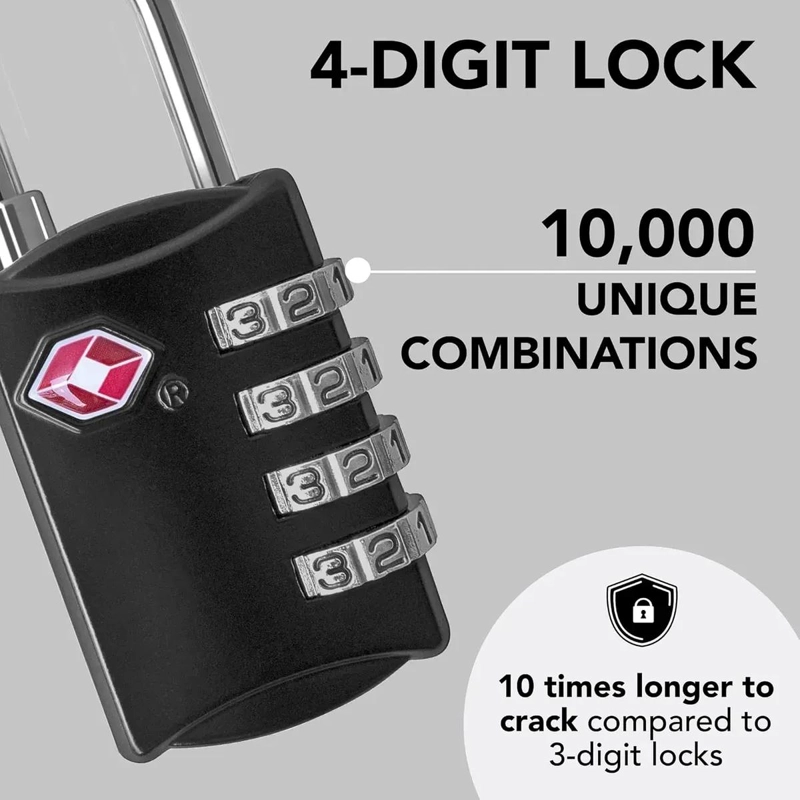 CANDADO DE SEGURIDAD CON COMBINACION PARA MALETAS Y MOCHILAS - 4