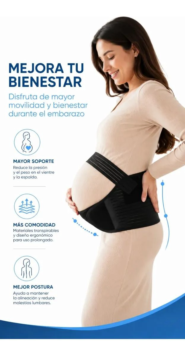 FAJA PRENATAL AJUSTABLE PARA SOPORTE LUMBAR Y ABDOMINAL - 2